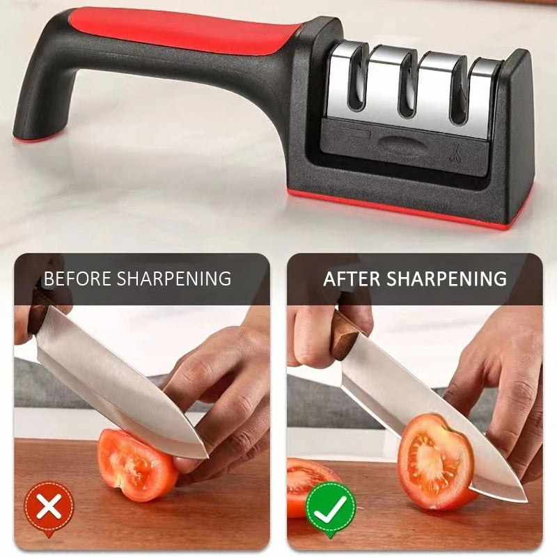 Amolador pratico de Cozinha 3 em 1 Segmento de faca Sharpener